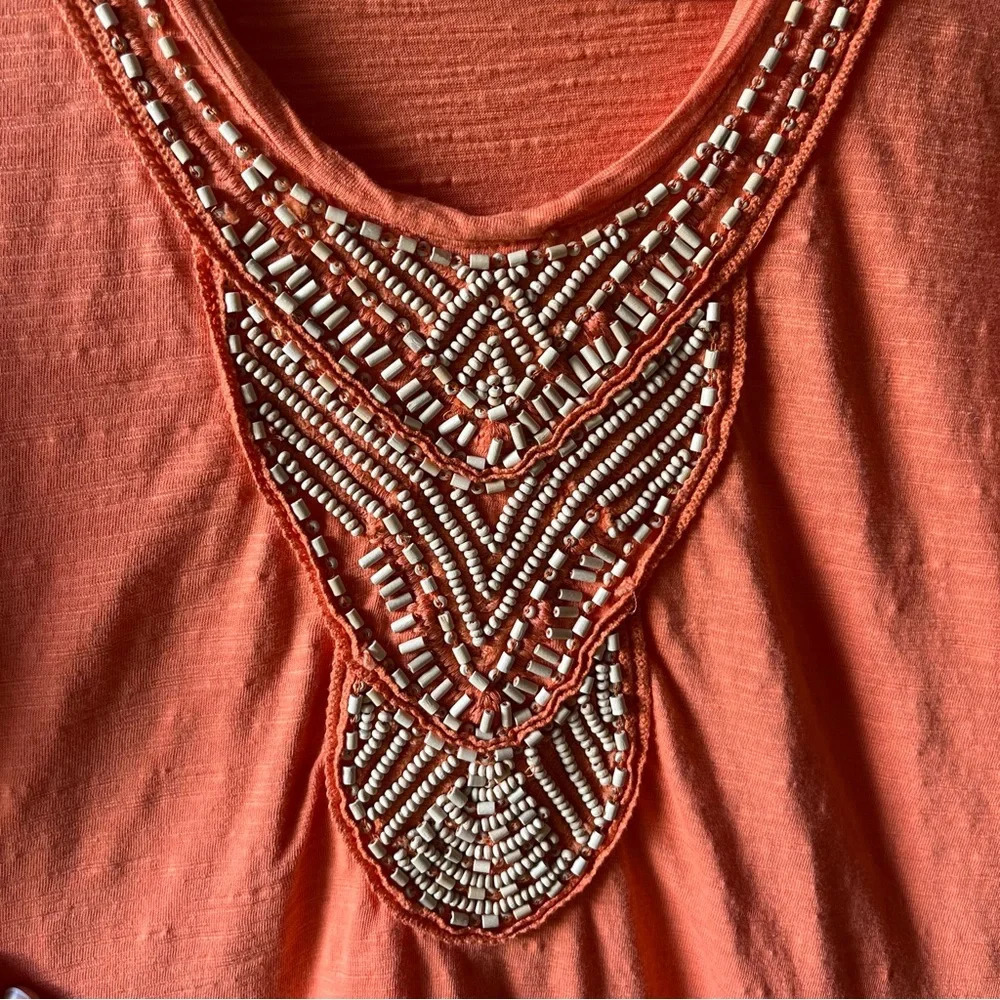 Women’s top beaded boho y2k 90s vacation resort hippy vacation artsy‎ bohemian - Picture 3 of 11
